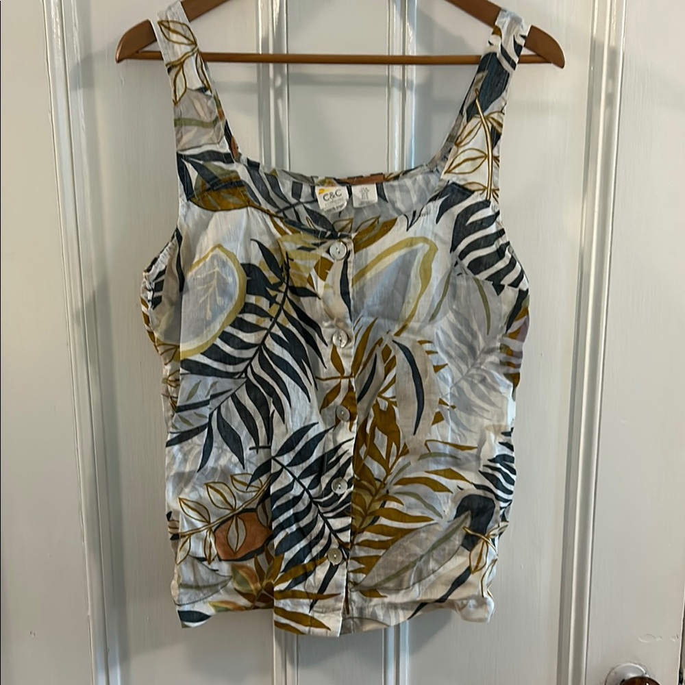 C&C California Women's Tropical Print Tank Top - Multicolor